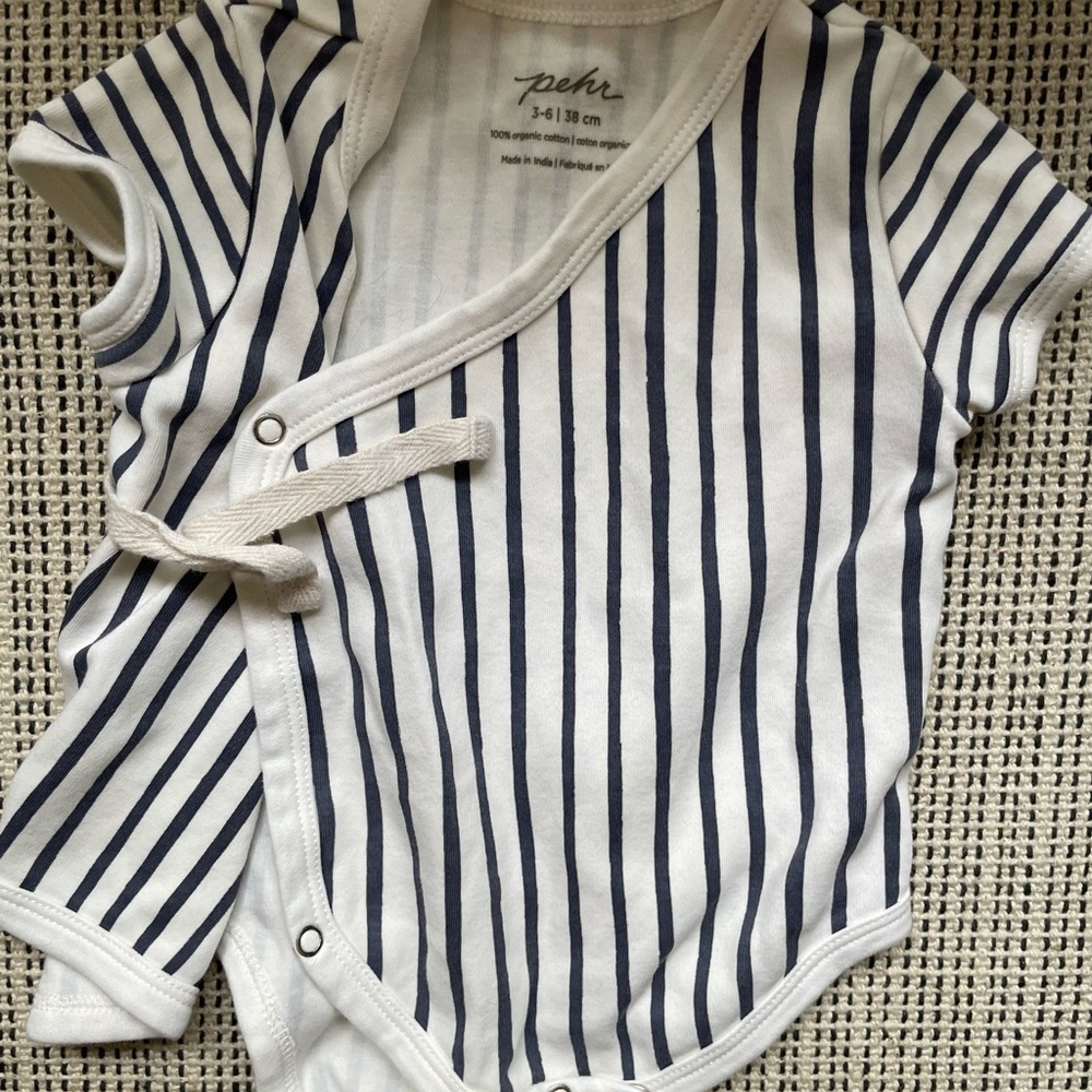 Striped Kids One Piece - Navy and White